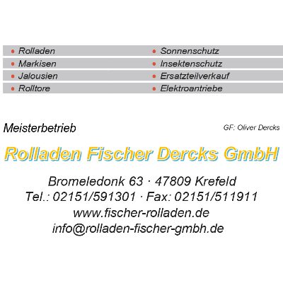 Logo der Firma Rolladen Fischer-Dercks GmbH aus Krefeld