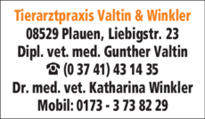 Logo der Firma Tierarztpraxis Valtin & Winkler aus Plauen