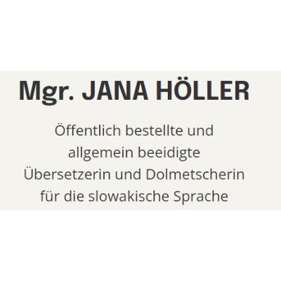 Logo der Firma Mgr. Jana Höller - Übersetzerin und Dolmetscherin (D-SK) aus München