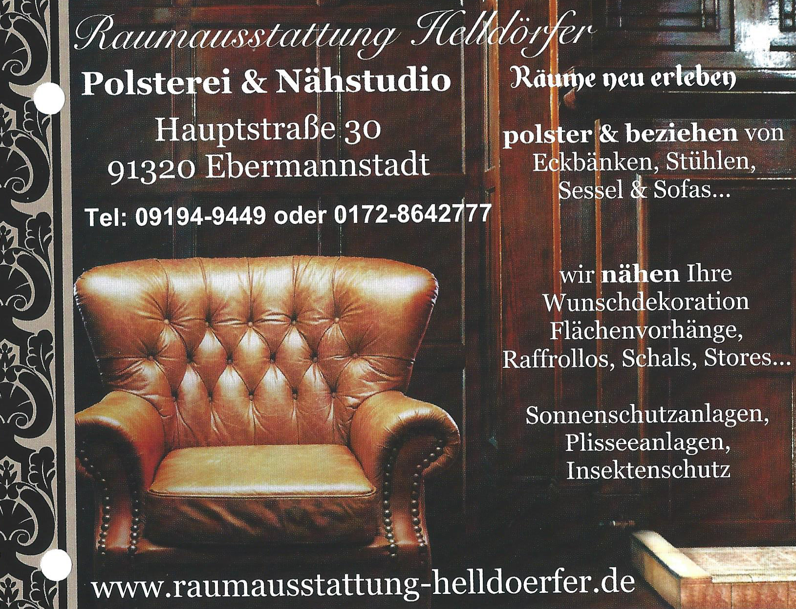 Logo der Firma Raumausstattung Helldörfer aus Ebermannstadt auf dem Branchenportal Fensterbau.org