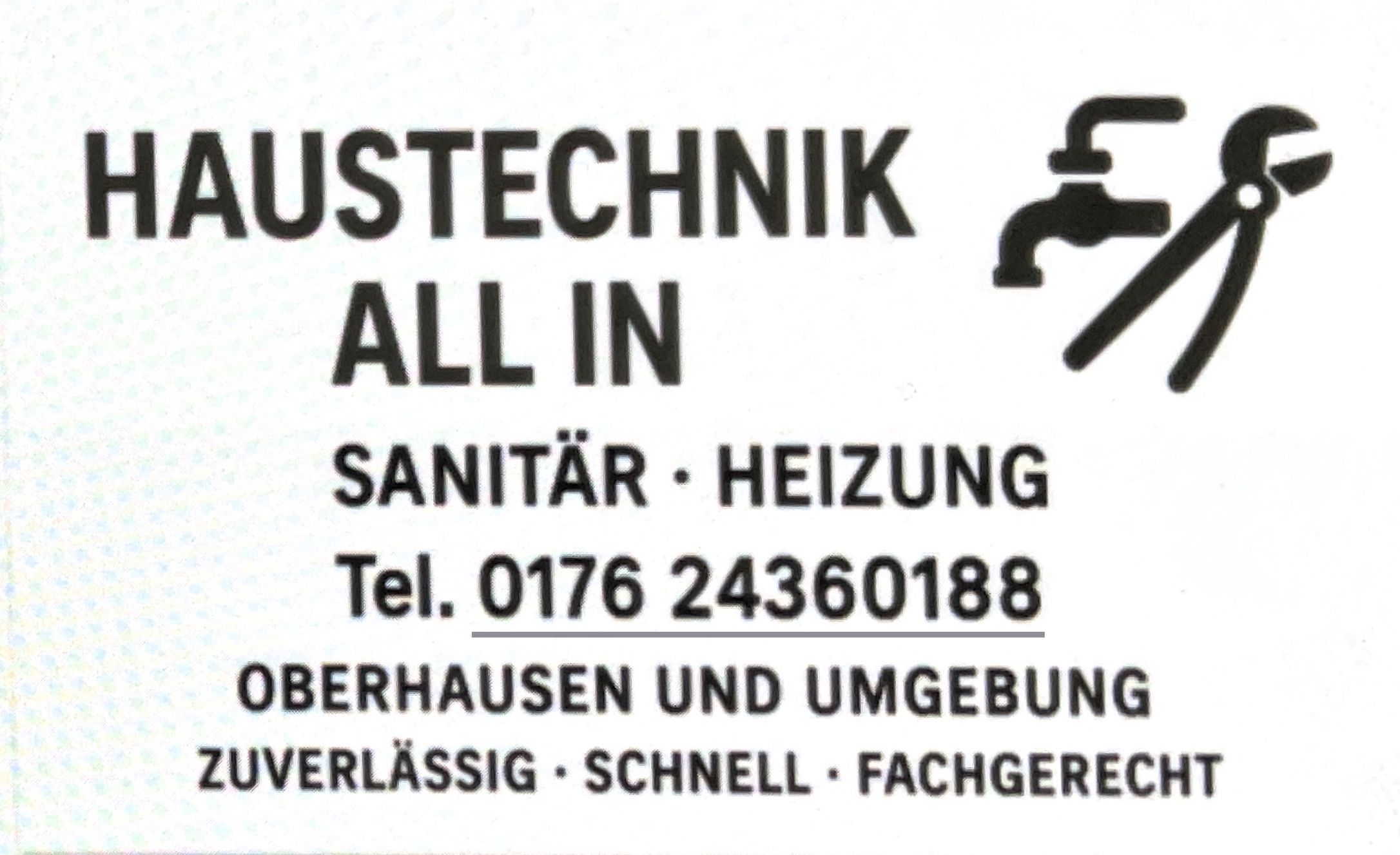 Logo der Firma Haustechnik All In Heizung und Sanitär - Badrenovierung aus Oberhausen