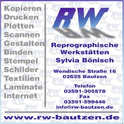 Logo der Firma Reprographische Werkstätten Sylvia Bönisch aus Bautzen