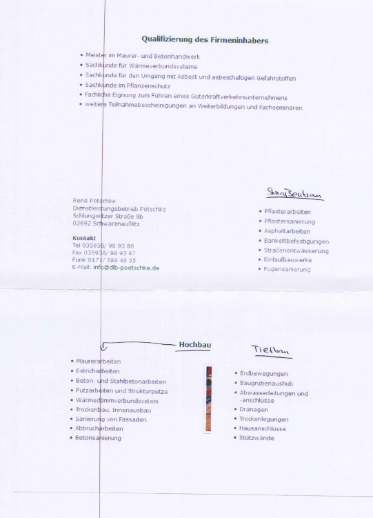 Beispielarbeit von Dienstleistungsbetrieb Pötschke - veröffentlicht auf Bauunternehmen.org