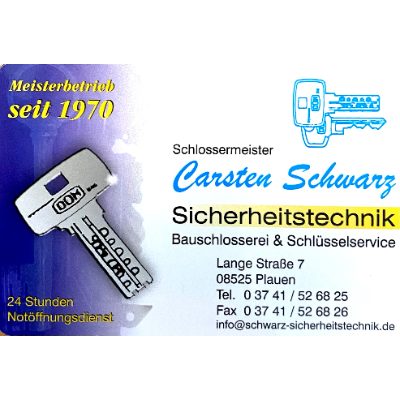 Logo der Firma Carsten Schwarz Sicherheitstechnik Bauschlosserei & Schlüsselservice Plauen aus Plauen