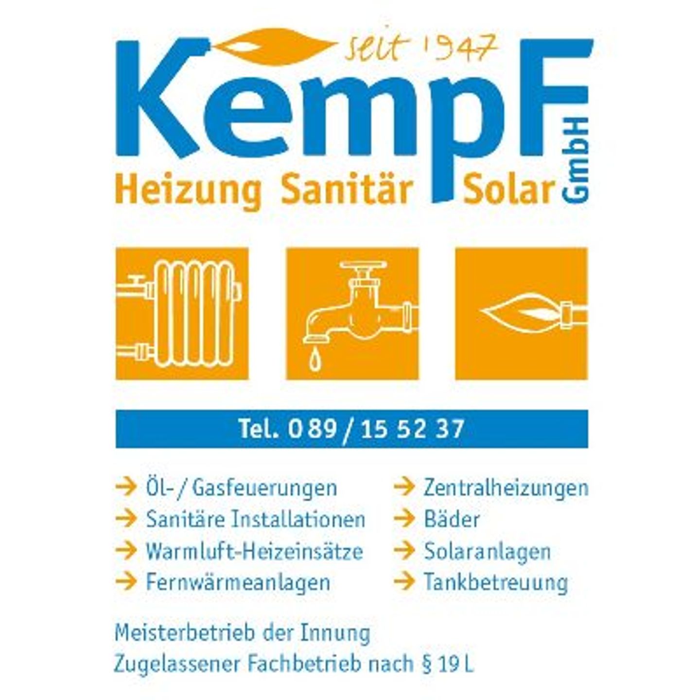 Logo der Firma Karl Kempf GmbH Heizung Sanitär aus München