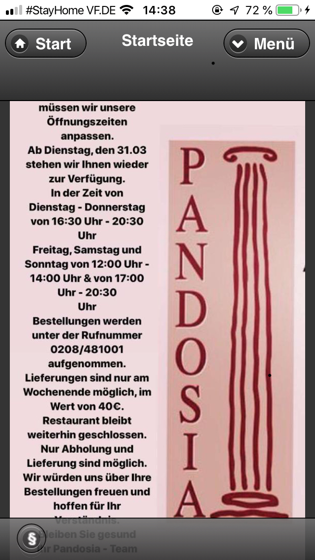 Logo der Firma Restaurant Pandosia Griechische und Internationale Spezialitäten aus Mülheim
