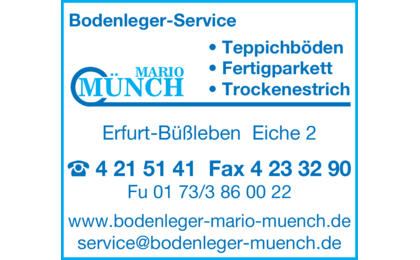 Logo der Firma Mario Münch  Bodenleger-Service aus Erfurt