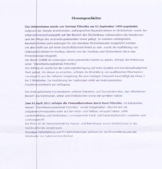 Beispielarbeit von Dienstleistungsbetrieb Pötschke - veröffentlicht auf Bauunternehmen.org