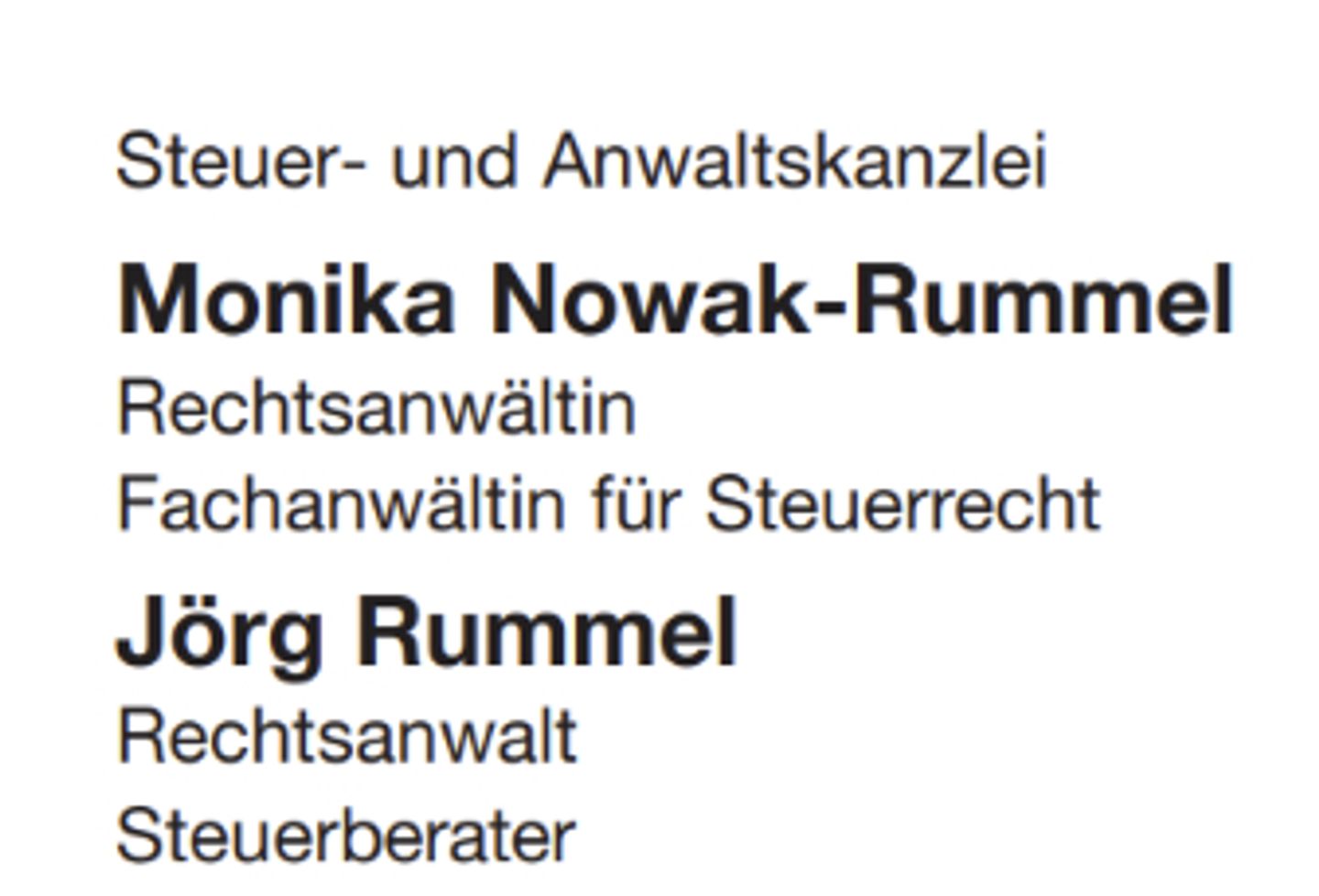 Logo der Firma Steuer- und Anwaltskanzlei Monika Nowak-Rummel & Jörg Rummel aus München
