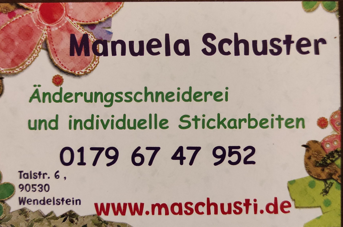 Logo der Firma Änderungsschneiderei und individuelle Stickarbeiten Manuela Schuster aus Wendelstein