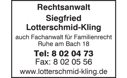 Logo der Firma Rechtsanwalt Lotterschmid-Kling Siegfried aus Penzberg