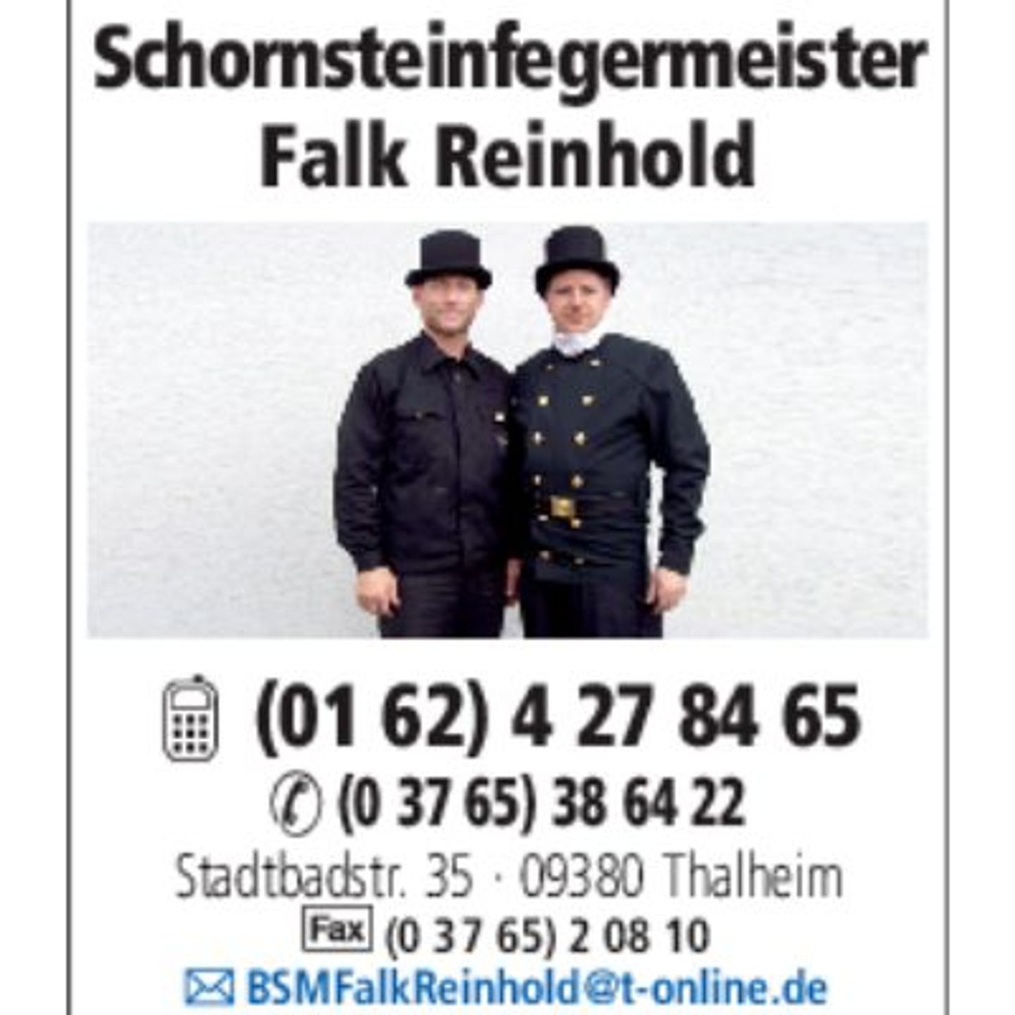 Logo der Firma Schornsteinfegermeister Falk Reinhold aus Thalheim