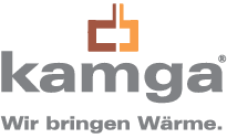 Logo der Firma kamga kaminöfen. gartenkamine. aus Dresden